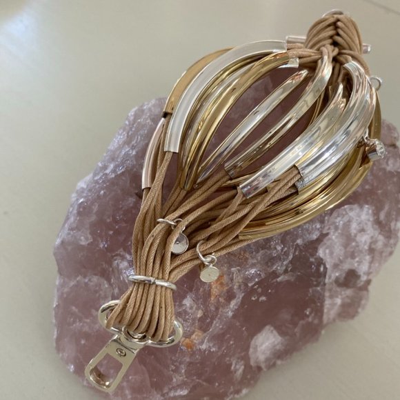 Saachi Multi string gold & silver bracelet - Picture 3 of 9